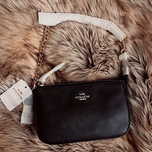 NWT Coach Nolita 19 Wristlet Purse Pebble Black